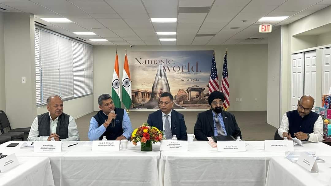 The Consulate, in collaboration with the Indo-American Chamber of Commerce of Greater Houston (IACCGH), hosted a round table discussion on '10 Years of Make in India: Scope for India-US Collaboration in MSME' with a high-level delegation from India, led by Dr. Rajneesh, Additional Secretary & Development Commissioner, Ministry of MSME on October, 17 2024